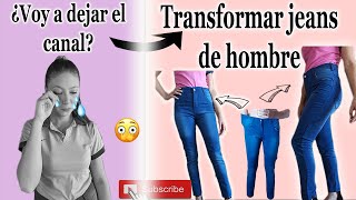 DIY  Transformar jeans de hombre para mujer  Cómo achicar jeans  Thrift Flip [upl. by Akiemahs979]