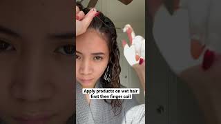 Easy finger coiling tutorial on naturally curly wavy hair [upl. by Arrik]