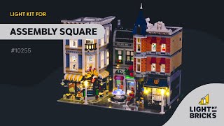 LIGHT MY BRICKS  Assembly Square 10255 Light Kit Video Demonstration [upl. by Latisha]