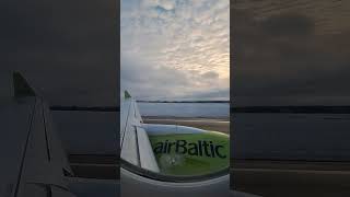 AirBaltic A220 Takeoff from Vilnius sunrise takeoff [upl. by Anpas]