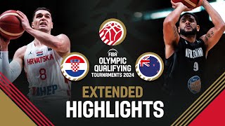 Croatia 🇭🇷 vs New Zealand 🇳🇿  Extended Highlights  FIBA OQT 2024 Greece [upl. by Zetnauq]