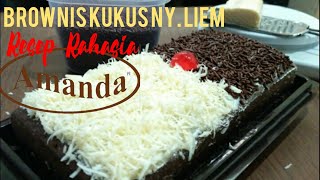 Brownis Kukus Lapis Coklat NyLiem Tutorial  Amanda Lewaaaattt [upl. by Ecadnak]