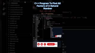 program of factors of natural number in C  youtube ytshorts trending youtubeshorts shorts [upl. by Good4]
