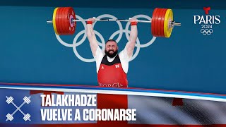 Lasha Talakhadze de Georgia gana 3° oro olímpico consecutivo en Halterofilia  París 2024 [upl. by Orlando]