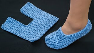 Simple crochet slippers worked one swatch for beginners [upl. by Cowen]