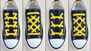 4 Way To Tie Shoelaces Creative Idea to Fasten Tie Your Shoes Tutorial Step by Step [upl. by Jessen]