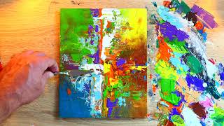 How To Paint Contemporary Colorful Abstract Painting In Acrylics  Relaxing Art [upl. by Dowling]