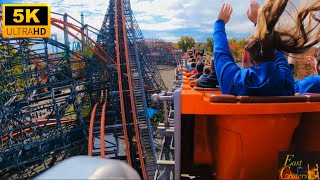 Wicked Cyclone POV 5K Back Row Six Flags New England Agawam MA [upl. by Eseuqcaj]