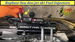 Replace 2003 Sea doo GTX 951DI engine fuel injectors 19972005 [upl. by Ecnerewal]