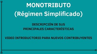 Monotributo AFIP  Introducción al Régimen Simplificado [upl. by Nichol]