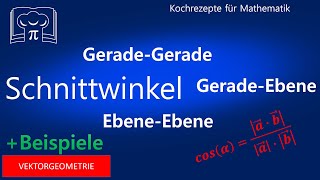 Schnittwinkel  Schnittwinkeln  Vektoren  Mathematik  Gerade Ebene Winkelberechnung [upl. by Enilesoj]