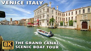 Venice Italy Grand Canal Boat Tour 8K [upl. by Neufer638]