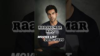 RAAJKUMAR RAO MOVIES LIST 20182020 RaajkumarRao filmography bollywood bollywoodactor [upl. by Furlani]