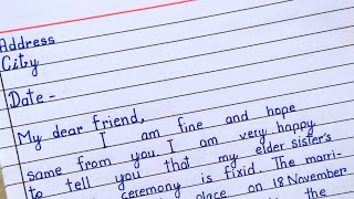 Letter to your friend inviting him to attend your sisters marriage ceremony  Weeding ceremony [upl. by Vanessa]