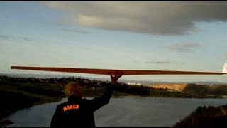 Giant flying RC wing 3m wingspan 10 feet or 120quot slope soaring at Villerest [upl. by Lemay]