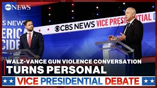 VP Debate Gun violence conversation turns personal [upl. by Leola564]