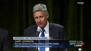 Gary Johnson booed at the Libertarian Debate for Supporting Drivers Licenses [upl. by Ardaid456]