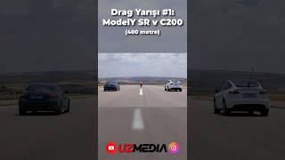 DRAG YARIŞI C200 vs Tesla Model Y SR [upl. by Leor]