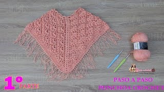 Poncho para dama paso a paso en un lindo punto 1º parte tejido a crochet [upl. by Harbed165]