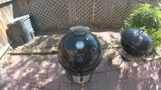 BBQ smoked beer can chicken on wsm [upl. by Ynnal143]