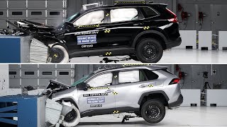 2024 Honda CRV vs Toyota RAV4 – IIHS crash test [upl. by Noraha326]