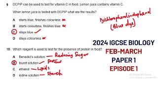 2024 IGCSE Biology Questions and Answers  FEBRUARY MARCH Paper 1 Episode 1 [upl. by Anilem]