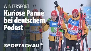 Biathlon Deutsche Staffel nur von Norwegen geschlagen  Sportschau [upl. by Elenaj679]