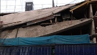 Se derrumban losas de edificio en construcción de Vitacura [upl. by Aicittel]