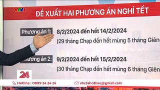 Đề xuất hai phương án nghỉ Tết Nguyên đán 2024  VTV24 [upl. by Acissaj]