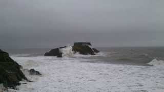 St Catherines Island  Tenby In The Storms Feb 2014 [upl. by Belanger134]