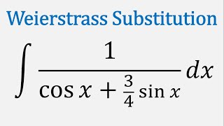 Weierstrass Substitution Integral of 1cosx  34sinx dx [upl. by Enyedy302]