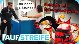 Countdown läuft Polizisten werden über Frau mit SPRENGSTOFFGÜRTEL bedroht 💣  Auf Streife  SAT1 [upl. by Seigel]