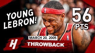 Young LeBron James CRAZY Full Highlights vs Raptors 20050320  56 Points 1st 50 Game [upl. by Eleazar]