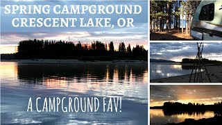 Spring RV amp Tent Campground at Crescent Lake OR  A Campground Fav [upl. by Welton380]