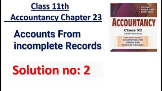 Accounts From incomplete Records Solution no 2 DK Goel [upl. by Ruiz]