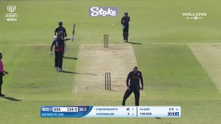 Shadley van Schalkwyk 58 runs vs Scotland  37th Match  USA vs SCO [upl. by Eronel62]