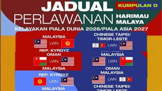 Jadual Perlawanan Pasukan Malaysia di Kelayakan Piala Dunia 2026Piala Asia 2027 [upl. by Ekaj661]