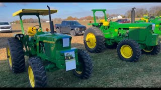 John Deere 4020 and 4620 FrontWheel Assist Tractors Sold on Atlanta IN Collector Auction [upl. by Hoseia]