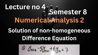 Solution of nonhomogeneous difference equation LearnMathematicswithme [upl. by Fortunna]