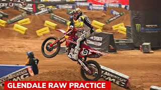 Glendale Supercross 2023  RAW PRACTICE  Webb Barcia Anderson Roczen Jett Lawrence amp more [upl. by Shutz657]