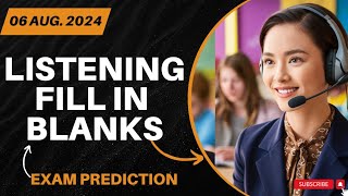 Listening Fill in the Blanks PTE Academic amp PTE Core  August 2024 Practice Predictions [upl. by Tymes]