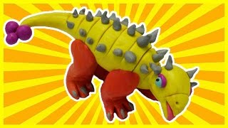 How To Make An Ankylosaurus Dinosaur by Playdoh [upl. by Sharline]