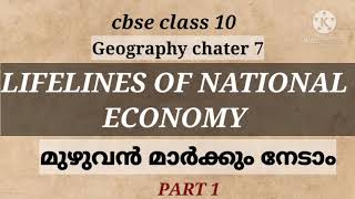 LIFELINES OF NATIONAL ECONOMY 10TH CBSEIN MALAYALAM [upl. by Avron855]