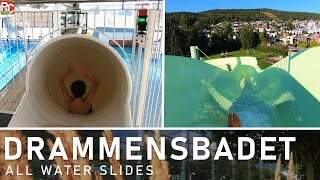 Water Slides at Drammensbadet in Norway [upl. by Enal564]