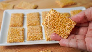 2 Ingredients Crunchy Sesame Bar  Sesame Seed Candy  Yummy [upl. by Nica]