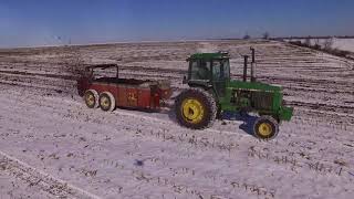 Spreading Manure  JD 4440 and HampS 370 Spreader [upl. by Hardman]