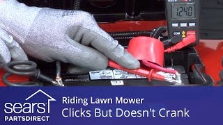 Riding Lawn Mower Engine Clicks But Doesnt Crank [upl. by Alenairam264]