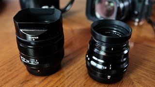 Fuji XF 35mm f14 vs XF 35mm f2 [upl. by Ellenrahc360]