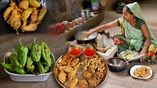 Gujarat Style Mirchi Bhajiya  Mirchi Pakoda Recipe  Green Chili Vada Recipe [upl. by Arev371]