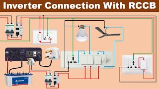 RCCB connection with Inverter in Hind  inverter connection  RCCB wiring  electrical technician [upl. by Shuping27]